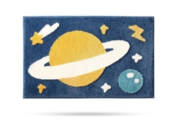 Tapete NOVA LINE de banheiro com espaço de planetas, microfibra, macio