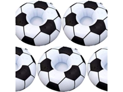 Conjunto De 5 Boias Infláveis ​​para Piscina Com Porta-copos Em Formato De Futebol Klb