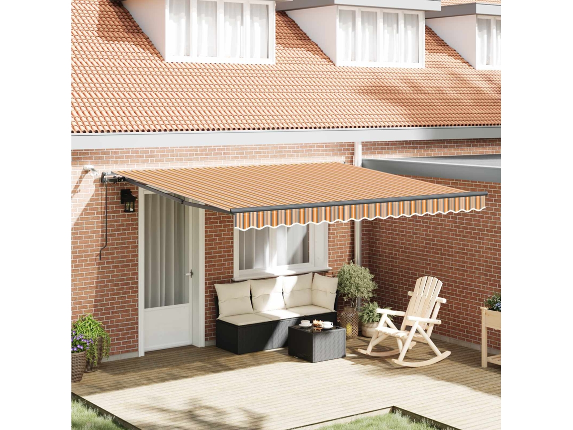 Vidaxl Toldo Retrátil Multicolor 400 × 350 Cm Poliéster