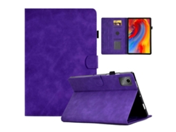 Capa Para Lenovo Tab M11 Xiaoxin Pad 11 2024 Com Padrão Em Relevo, Porta Cartões, Couro E Tpu, Protetora Tablet Roxa. Tuotuo