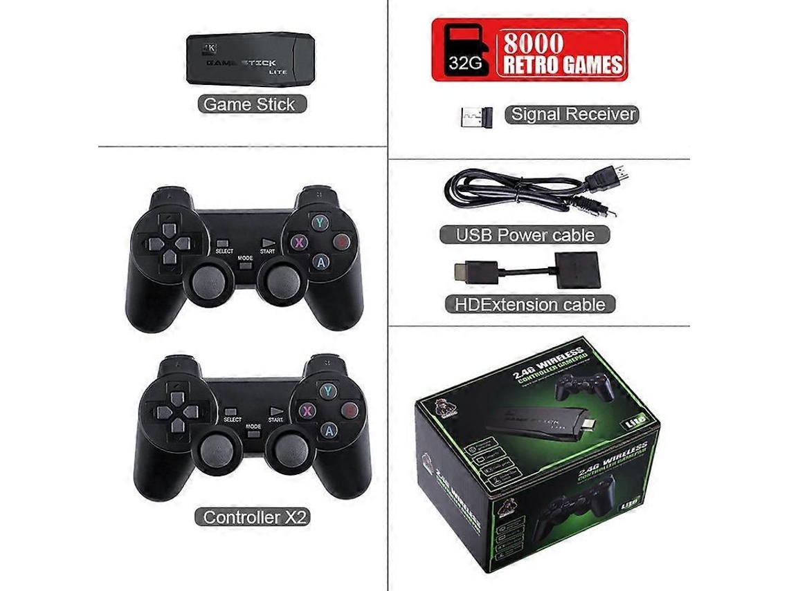 Console De Videogame Sem Fio 2.4g Com Controle Duplo 4k, 20.000 Jogos, 64 Jogos Retrô, 32 Gb Para Ps1/gba, Presente De Natal Para Crianças Ly Ebike