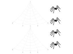 Conjunto 4 Decoração De Aranha De Halloween Vidaxl Preto Poliéster (150 Cm)