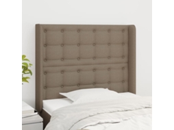Cabecero con Trabillas de Tela 103x16x118/128 Cm Gris-Marrón