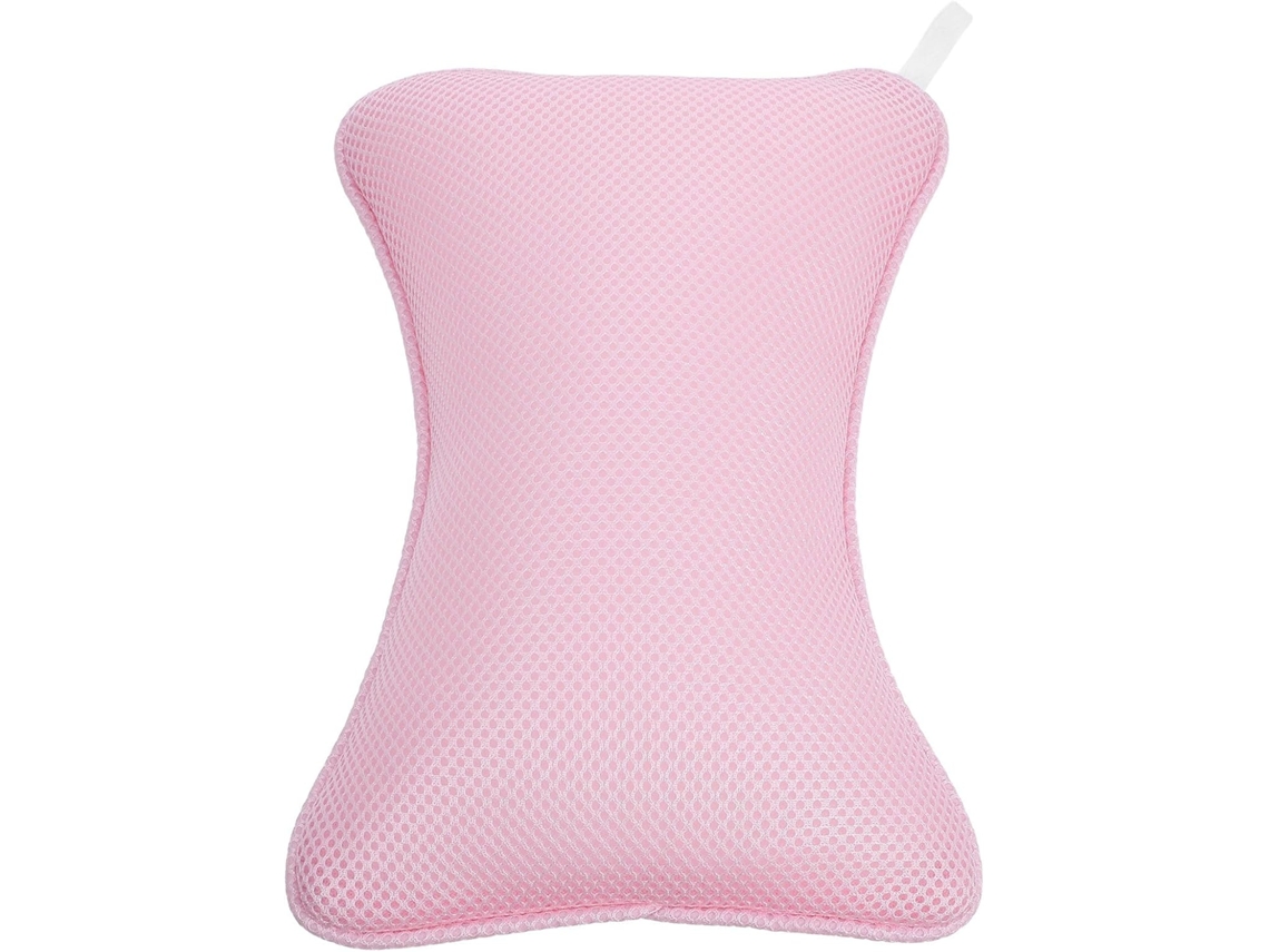 Almofada de banheiro com ventosas (2 peças), fibra de poliéster rosa