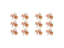 12 Anéis De Guardanapos Estrela Do Mar Com Pérolas E Strass, Rosa, Para Festas Casamentos E Jantares Diários