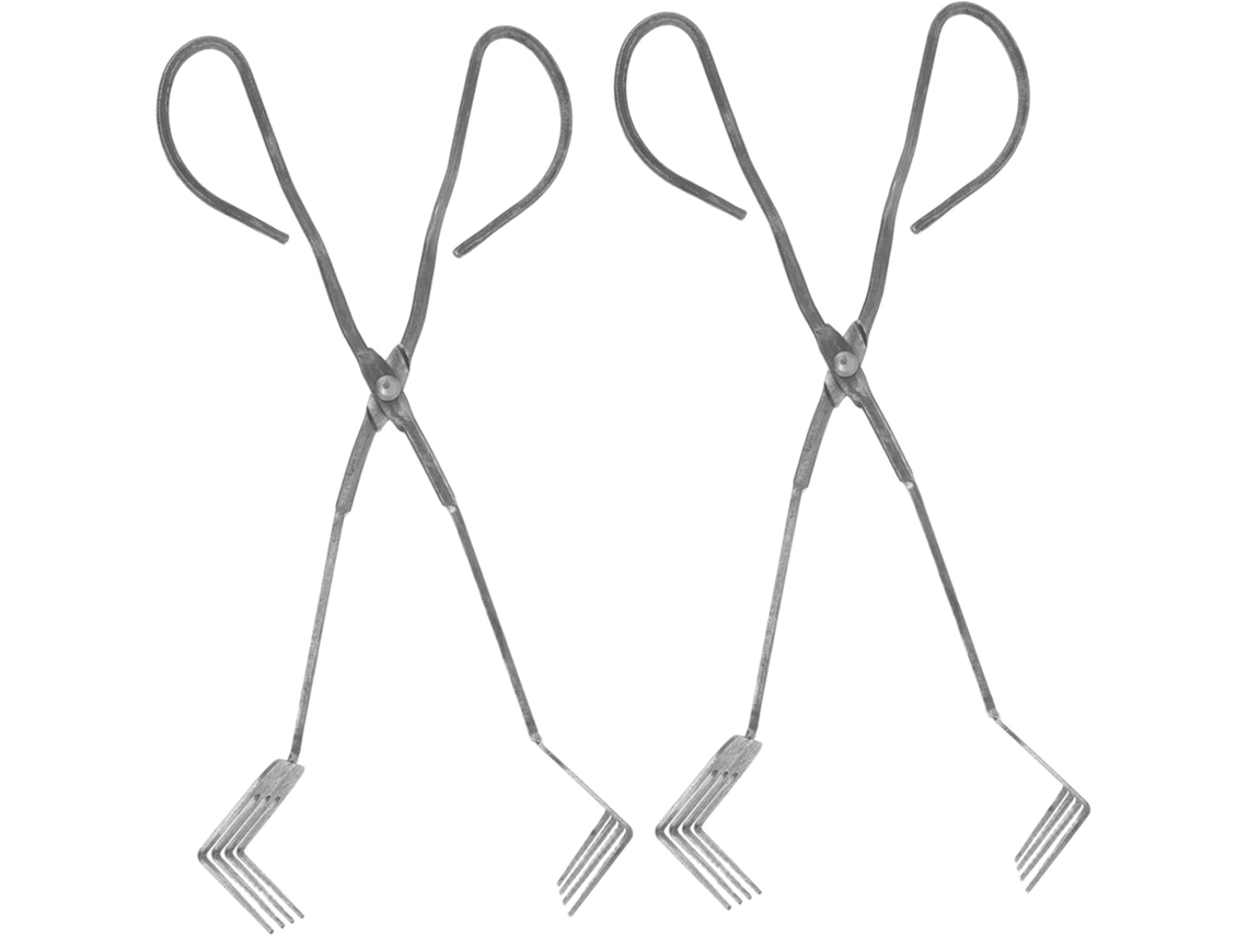Pinça Multiuso Toyandona De 2 Peças Para Churrasco E Fogueira, Pinça Resistente Para Carvão, Pregos E Castanhas