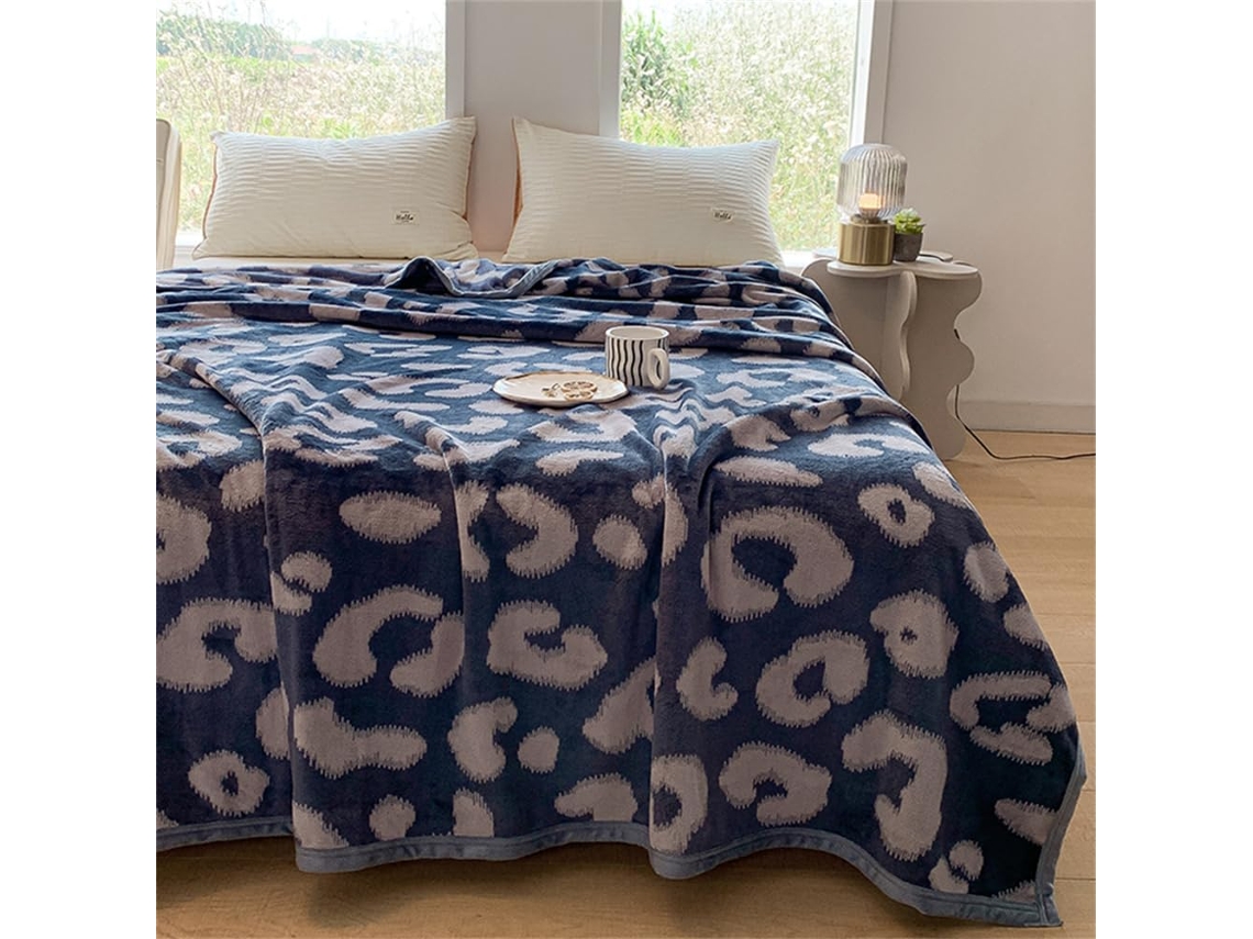 Manta de Flanela Estampada Fansu Microfibra Grossa Quente Fofa e Macia para Outono Inverno Colcha Quarto Sofá