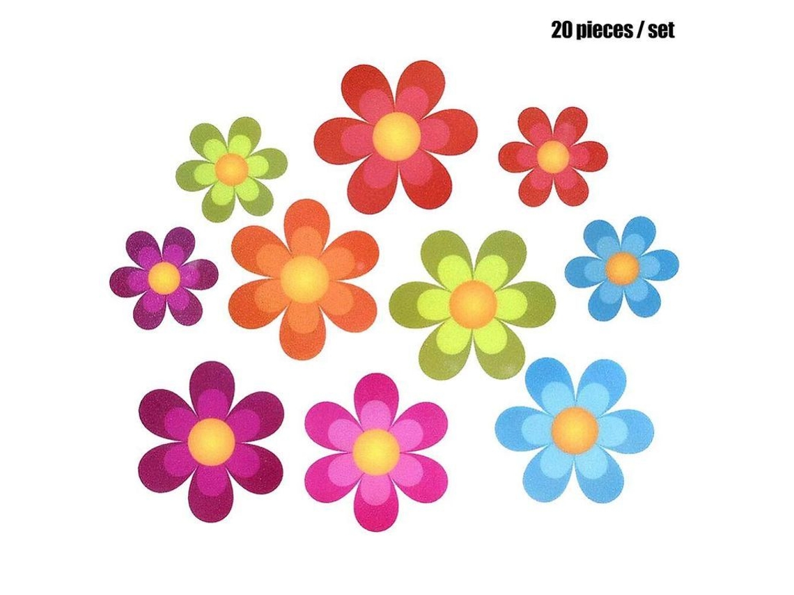 autocolantes Anti deslizantes para Banheira Adesivos de Flores Peva para Bebê 20pcs