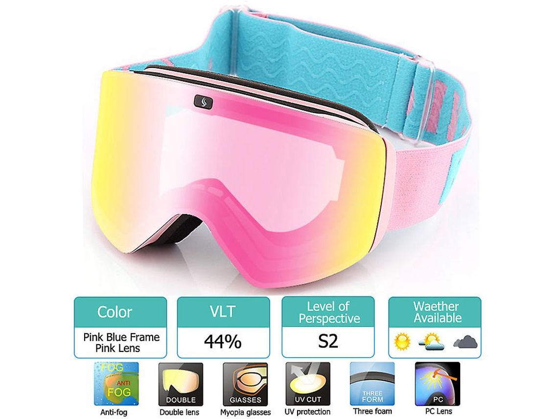Óculos De Esqui Com Lente Polarizada De Dupla Camada Magnética, Óculos Antiembaçante Uv400 Para Esqui E Snowboard, Óculos De Esqui Para Homens E Mulhe