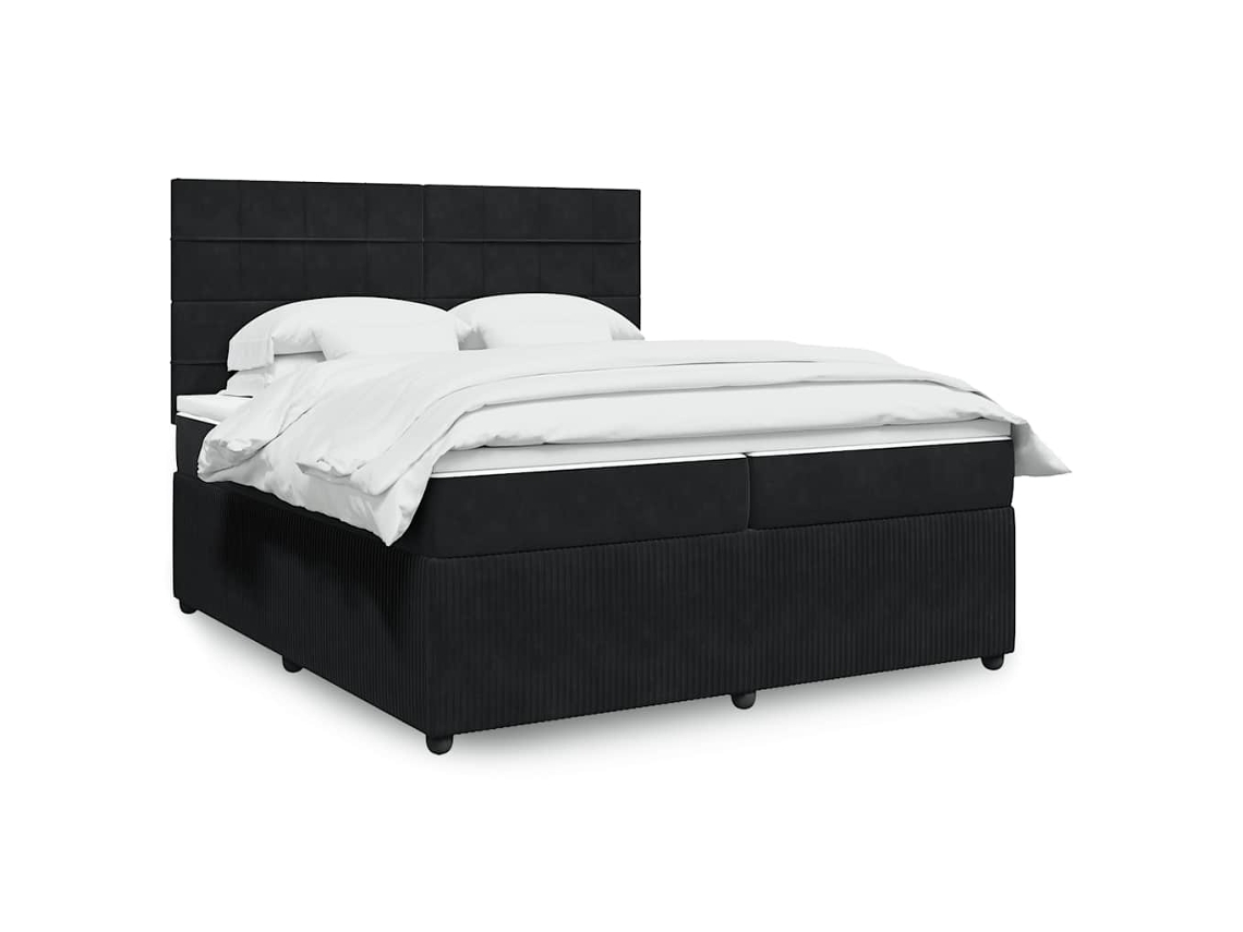 Vidaxl Cama Com Molas/colchão 200x200 Cm Veludo Preto