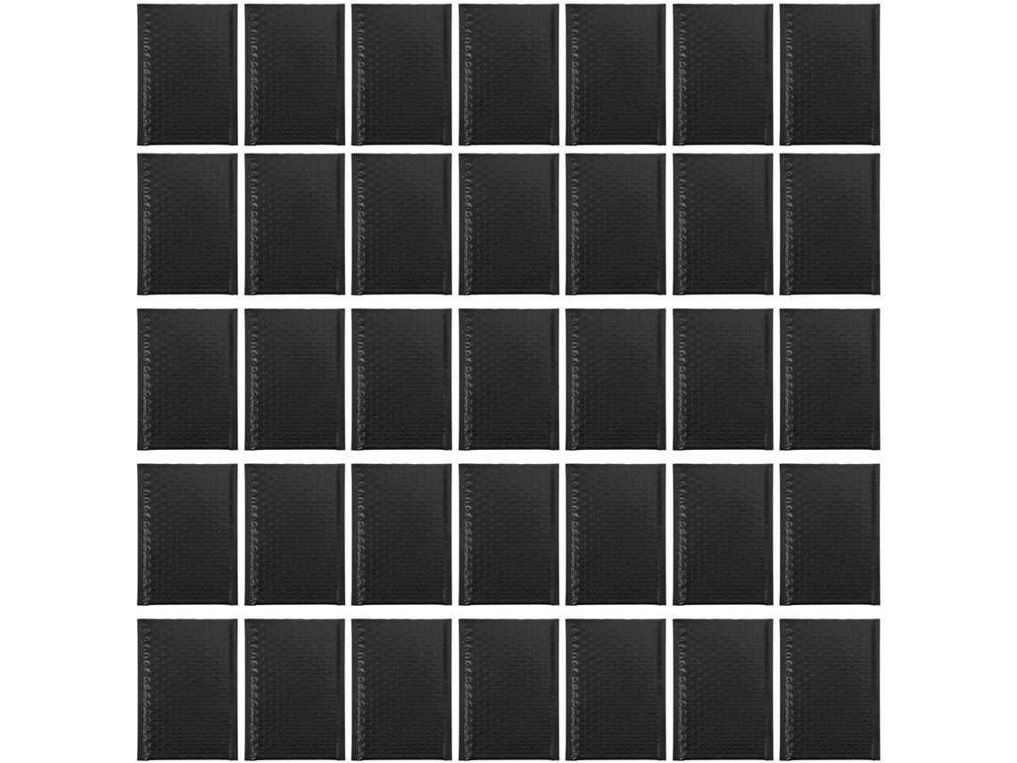 Pacote com 50 Envelopes de Bolha Pretos Autoadesivos Topbathy, 13x18,4 Cm, Impermeáveis, Resistentes a Choques