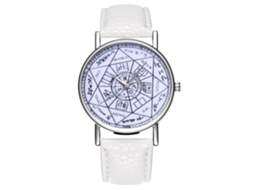 Relógio de Pulso de Quartzo para Casais com Pulseira de Couro Estilo Moderno Branco