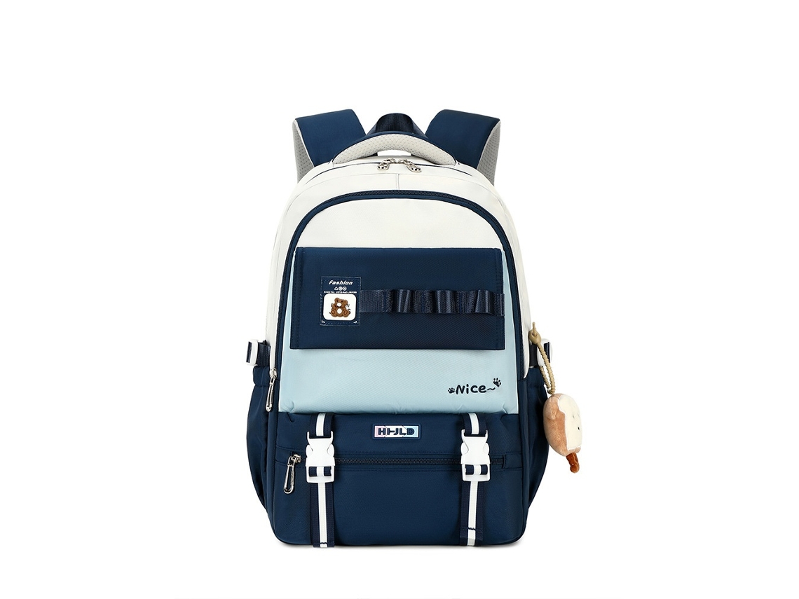 Mochila Escolar Impermeável Com Compartimento Para Computador Portátil 15,6 Polegadas, Grande Capacidade Azul Escuro Elysve