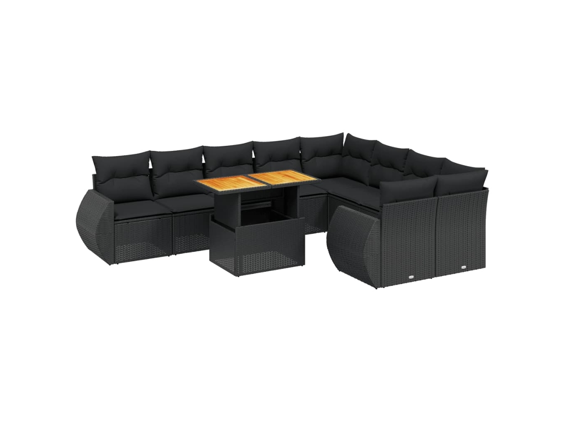 Garden Sofa Set, Garden Sofa Sets Vidaxl Preto Rattan / Vime (n/a)