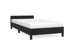 Estrutura De Cama Com Cabeceira Vidaxl Preto Veludo (100x200cm)