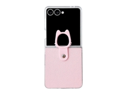 Capa Transparente Em Pu + Pc Com Suporte De Anel Para Samsung Galaxy Z Flip6 5g
