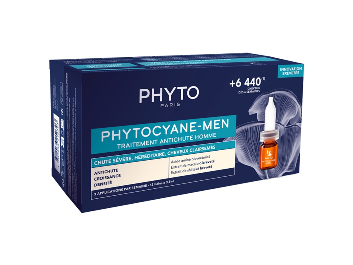 Tratamento para queda de cabelo Cyane para homens 12 x 3,5 ml PHYTO