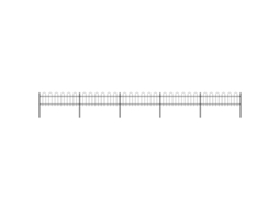 Vidaxl Cerca De Jardim Com Arco Superior Em Aço 838x60 Cm Preto