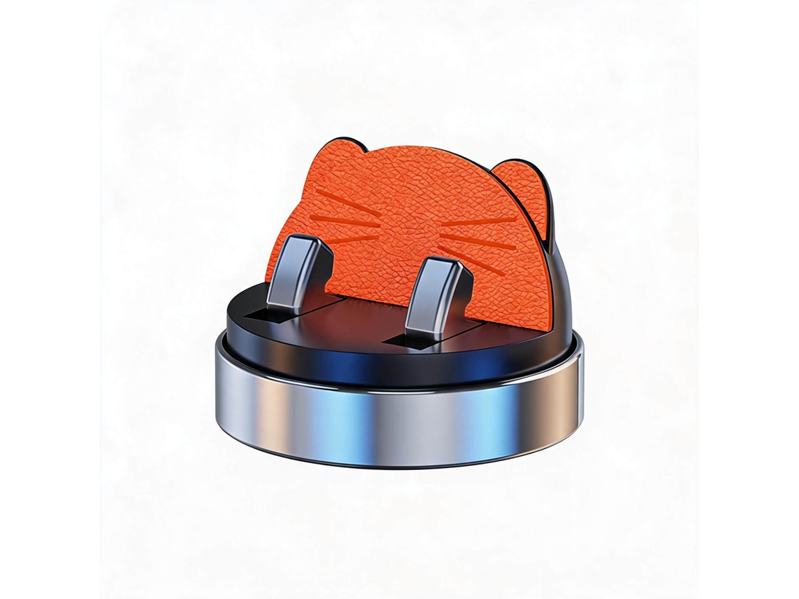 Suporte Automóvel com Rotação 360°, Base de Silicone Antiderrapante, DIGITALLAB Laranja