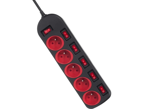 Bloco de 5 Tomadas com Interrutor MACLEAN ENERGY Mce204