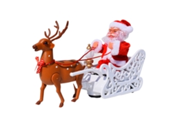 Presentes de Brinquedo de Natal Papai Noel e Veado Brinquedo de Carro Elétrico de Natal com Música Rena com Trenó