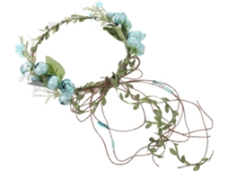 Nuobesty Tiara De Flores Artificiais 3d Azuis Para Mulheres, Acessório Decorativo Para Cabelo Com Flores