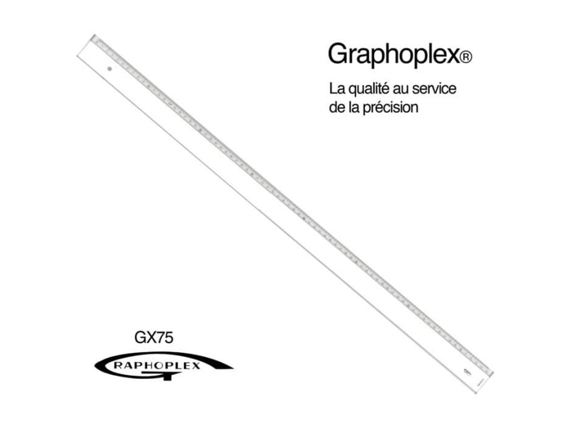Régua transparente 1 bisel relevo 75 cm - Graphoplex cor
