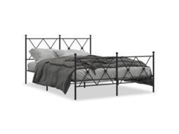 Bed Frame, Bed Frames Vidaxl Preto Aço (140 X 200 Cm)