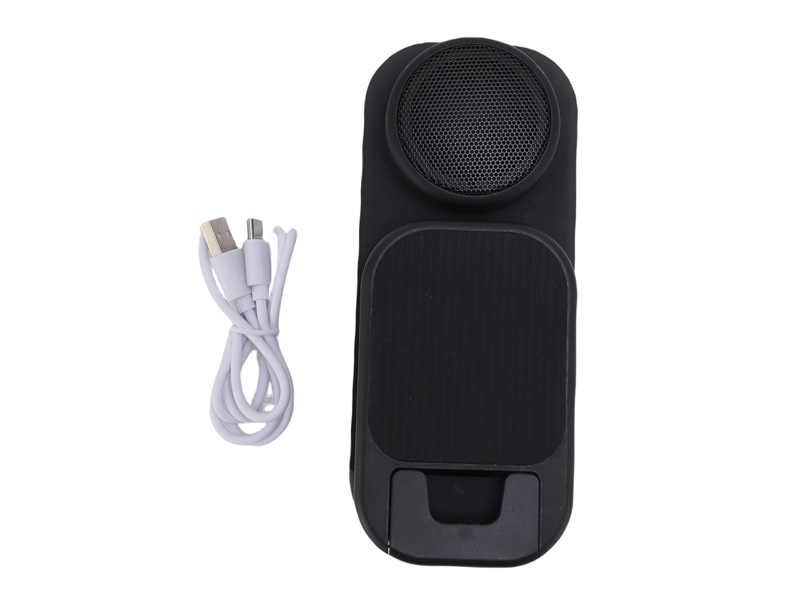 Mali suporte para Celular com Alto falante Bluetooth Sem Fio Portátil e Plegável para Casa Preto