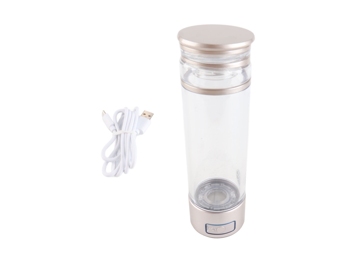 Garrafa Geradora de Água Rica em Hidrogénio 5v 350ml Pctg Titânio para Casa, Fitness e Escritório LAXISCREED