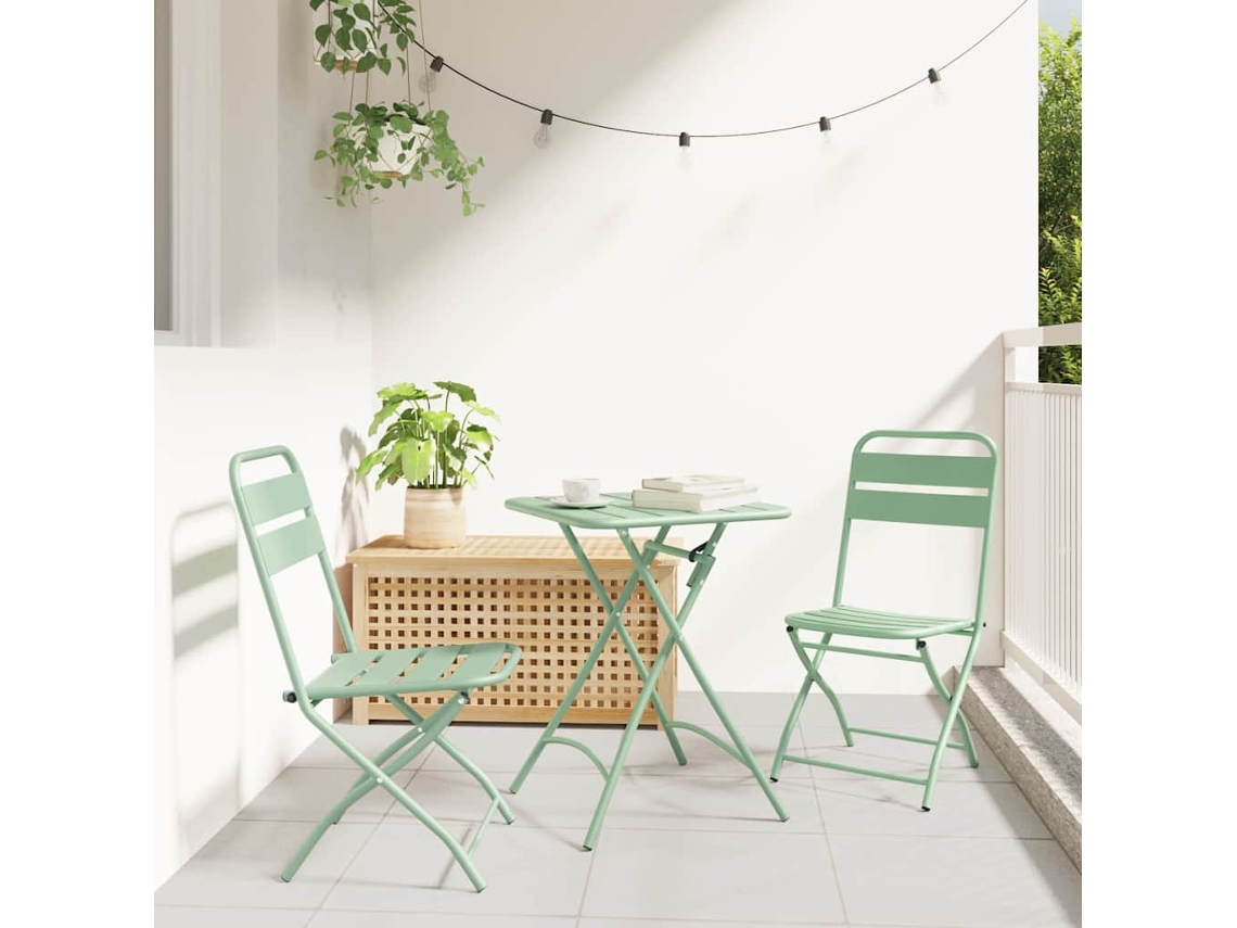 Vidaxl Cadeira Dobrável De Jardim 2 Unid. Verde Menta Claro