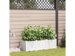 Vidaxl Vaso De Jardim 3 Unid. Branco 120 X 40 X 37,5 Cm Pp