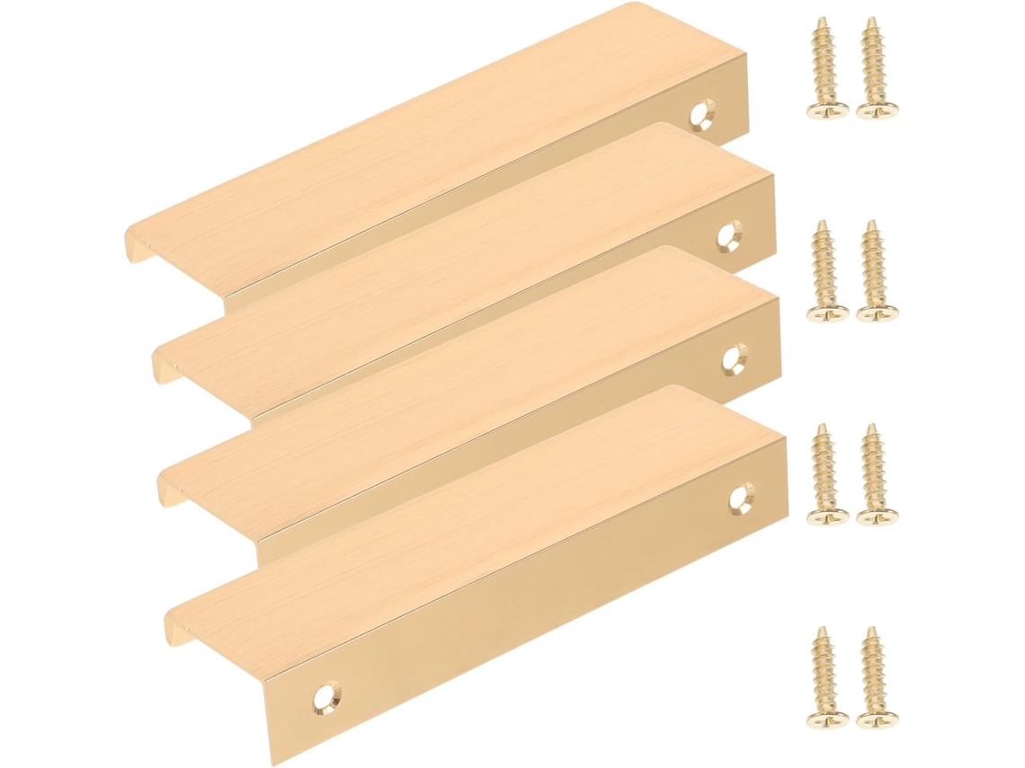 Puxadores De Metal Dourado Healifty Para Armários, Design Moderno E Discreto, Duráveis E Multifuncionais, Ideais Para