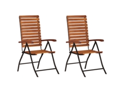 Cadeiras De Jardim Reclináveis 2 Pcs Madeira De Acácia Maciça Dkd Home Decor