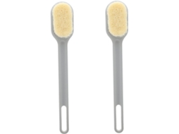 Lurelia Pack De 2 Escovas Para Costas Para Duche, Cabo Longo, Portátil E Cor Cinzento E Transparente