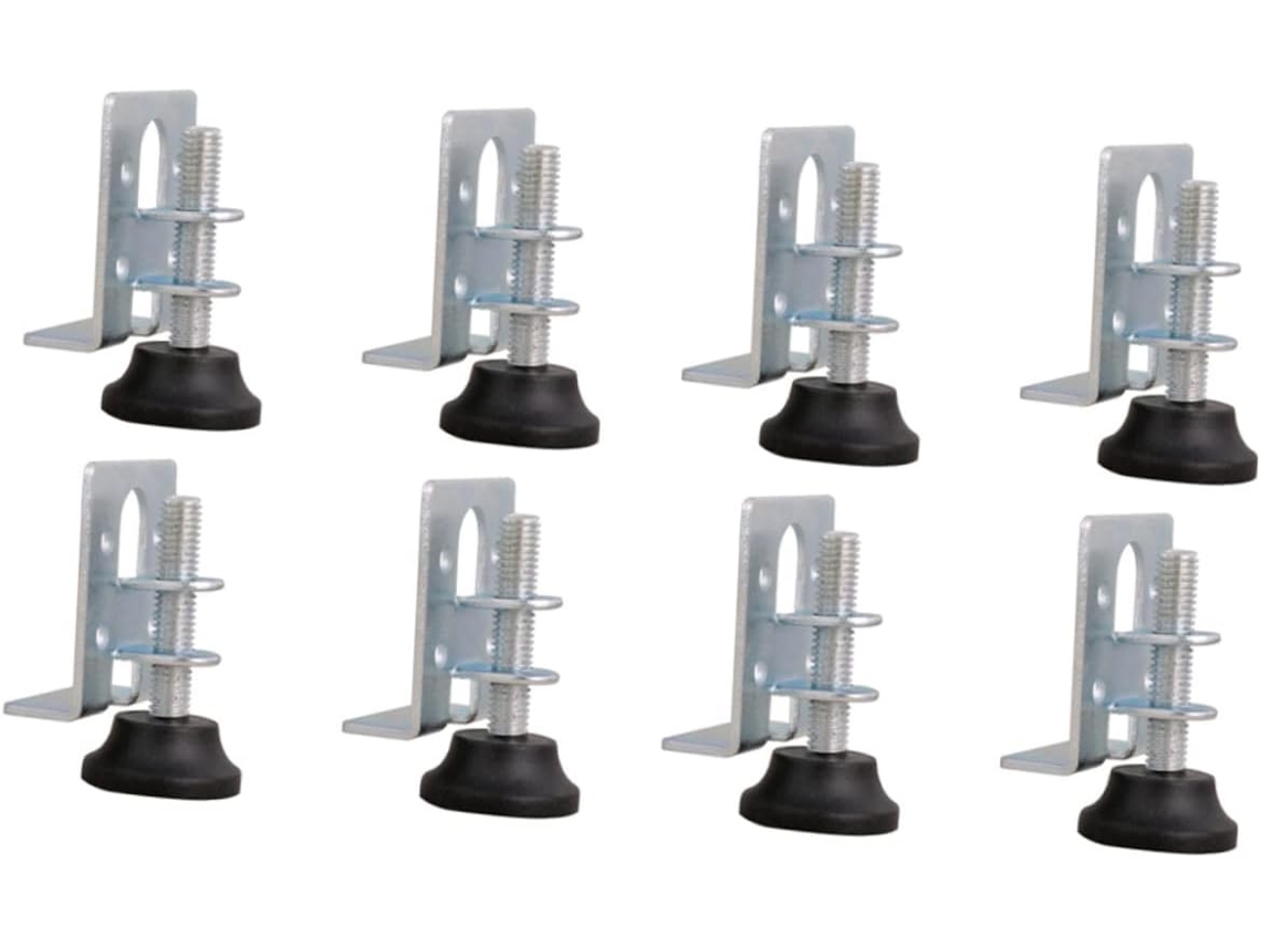 Shineofi Conjunto De 8-parafusos Niveladores Ajustáveis Para Pés Móveis, Suporte De Canto Para Armário Em Aço Carbono E