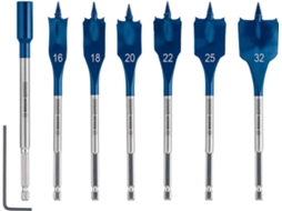 Conjunto profissional de 7 brocas planas Expert Selfcut Speed CXC (para madeira macia, aglomerado, Ø 16 32 mm, acessório para furadeira de impacto)