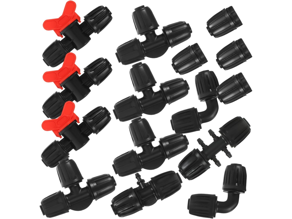 Conjunto De 20 Conector De Mangueira Reforçados Para Irrigação Por Gotejamento E Divisores De Mangueira