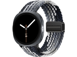 Pulseira De Nylon Trançado Com Fecho Magnético E Estampa Arco Íris Para Samsung Galaxy Watch8 Classic Preto Degradê