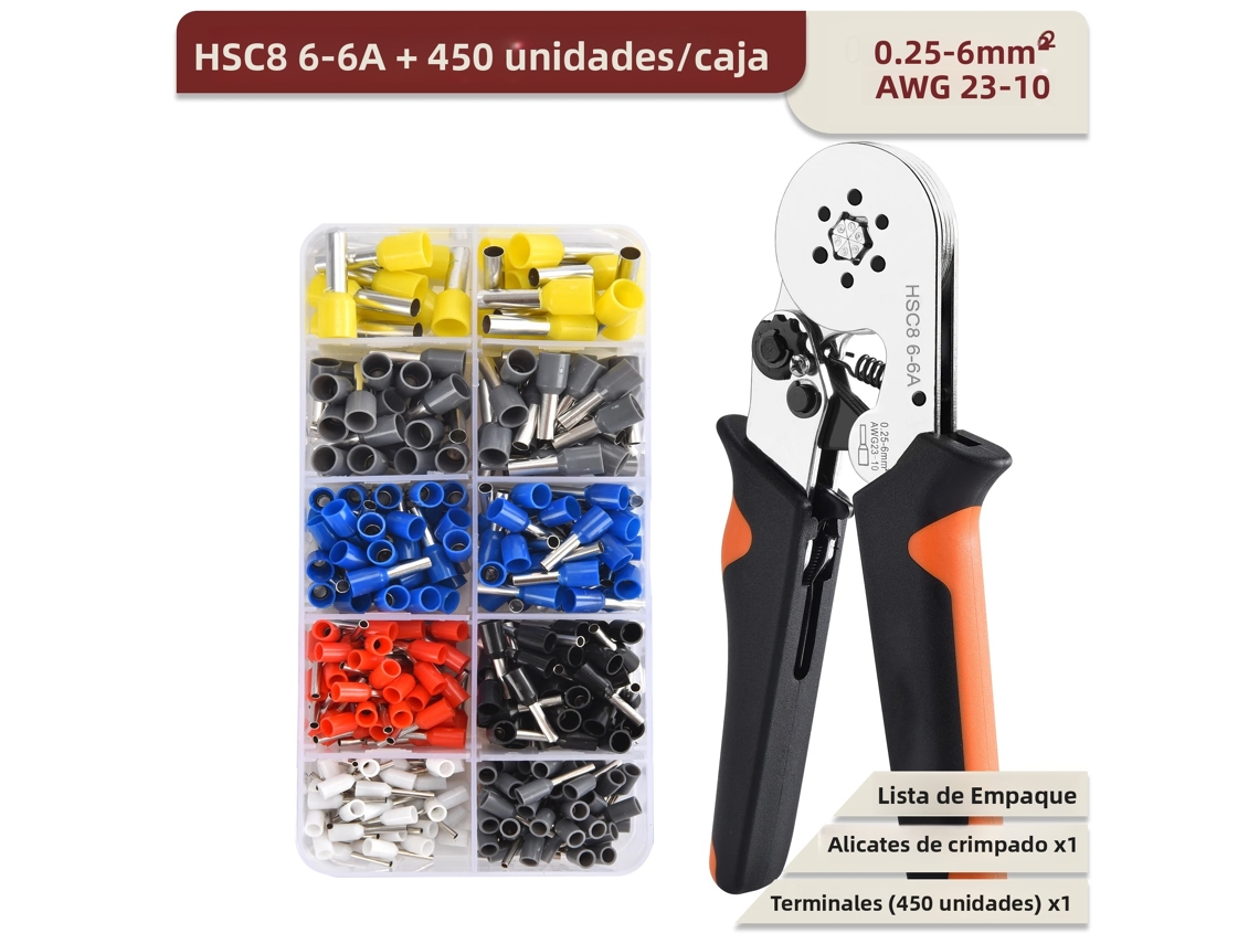 Kit de Crimpagem MDUG para terminais tubulares, tamanhos 0.08 a 16mm²