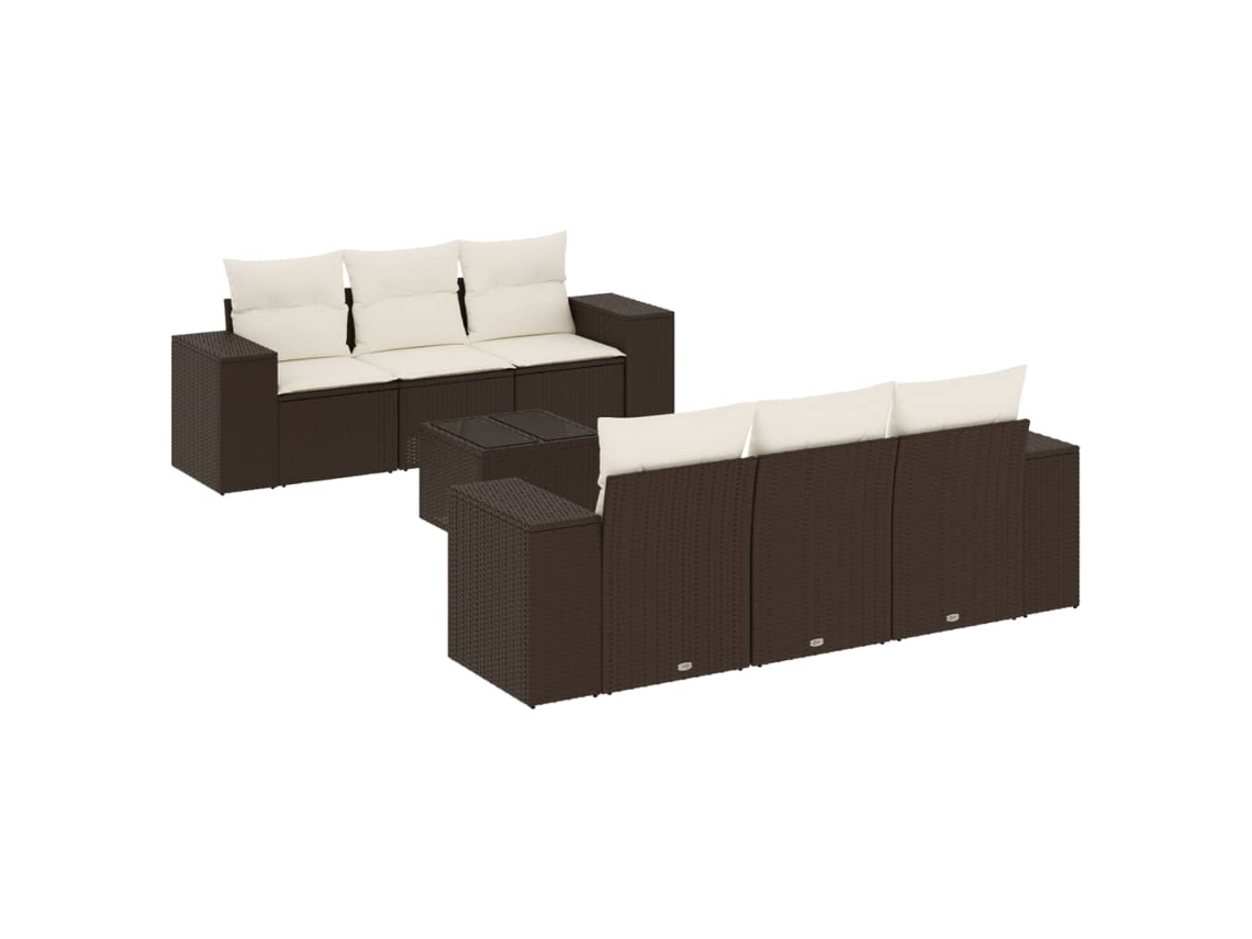Garden Sofa Set, Garden Sofa Sets Vidaxl Marrom Rattan / Vime (n/a)