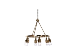 Luminária de Teto, Metal, Cristal Dourado, 66x66x60cm ALEXANDRA HOUSE LIVING