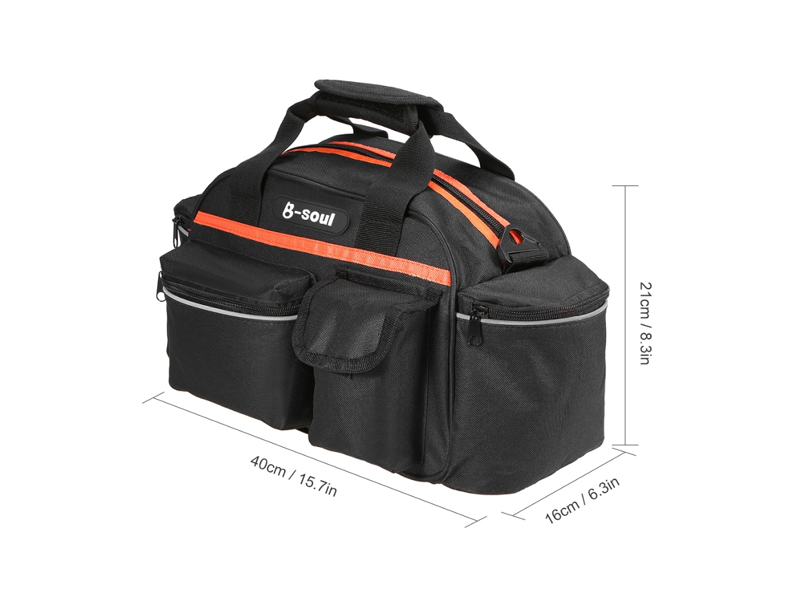 Mochila Traseira Para Bicicleta 15l Com Estojo De Rack Grande Capacidade Bolsa De Bagagem Ciclo