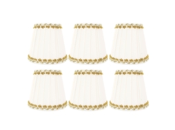 6pcs abajures de tecido plegado decorativo clip on para lâmpadas de mesa parede casa hotel