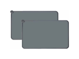 Conjunto de 2 Comedouros para Cães e Gatos, Tapete de Silicone Impermeável para Alimentação, para Tigela de Cachorro AQUAFORGE