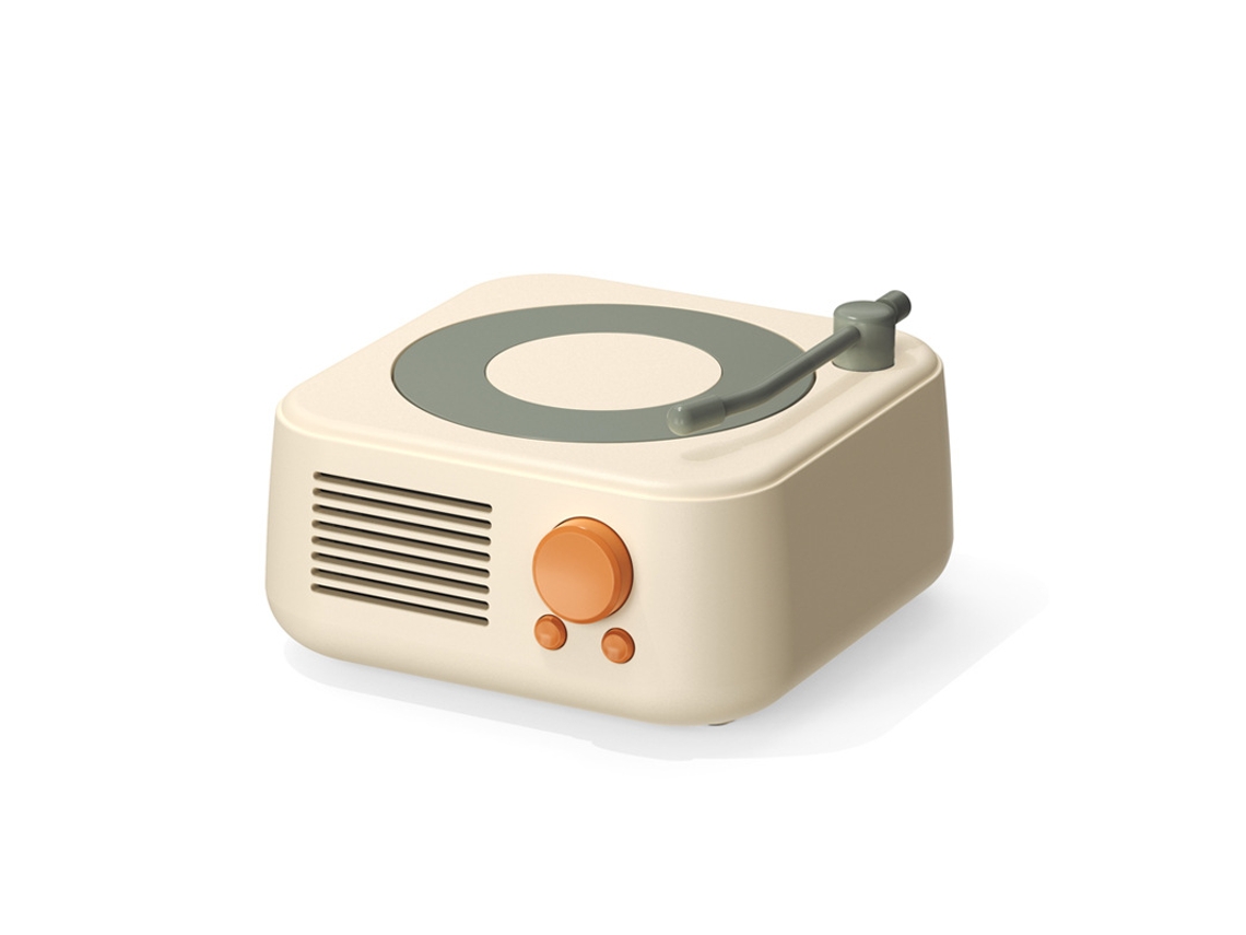 Alto Falante Bluetooth Retrô, Tocador De Música Portátil, Alto Falante Sem Fio, Estilo Fonógrafo, Alto Falante Amarelo