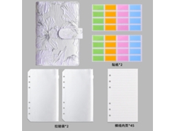 Floral Pattern A6 Ring Binder Journal With Zipper Pouches Cash Budget Notebook, Standard Gift Set Light Purple Includes