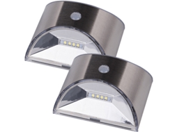 Luminária de Parede Solar em Aço Inoxidável, Luz Branca Quente, Cercas, Entradas e Escadas AQUAFORGE