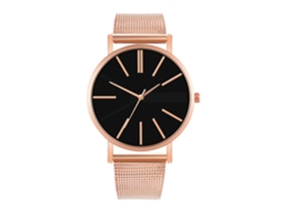 Reloj De Moda Para Parejas Con Correa De Malla Dial Redondo Cuarzo Unisex