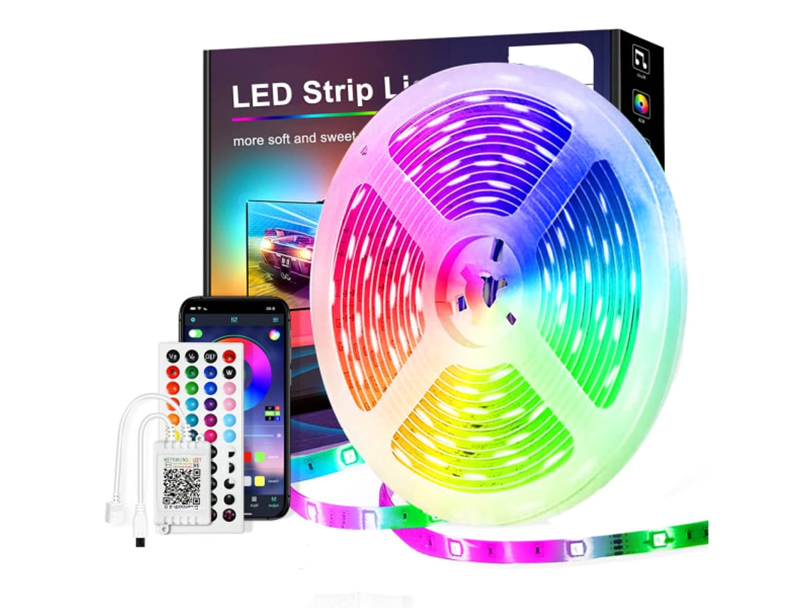 Nova Corda De Luz Led 15m, Corda De Luz Led Pstar Bluetooth Rgb 24v Com Controle Remoto Ir, Modo De Música Controlado Por Aplicativo Ue Ue I Slowmoose